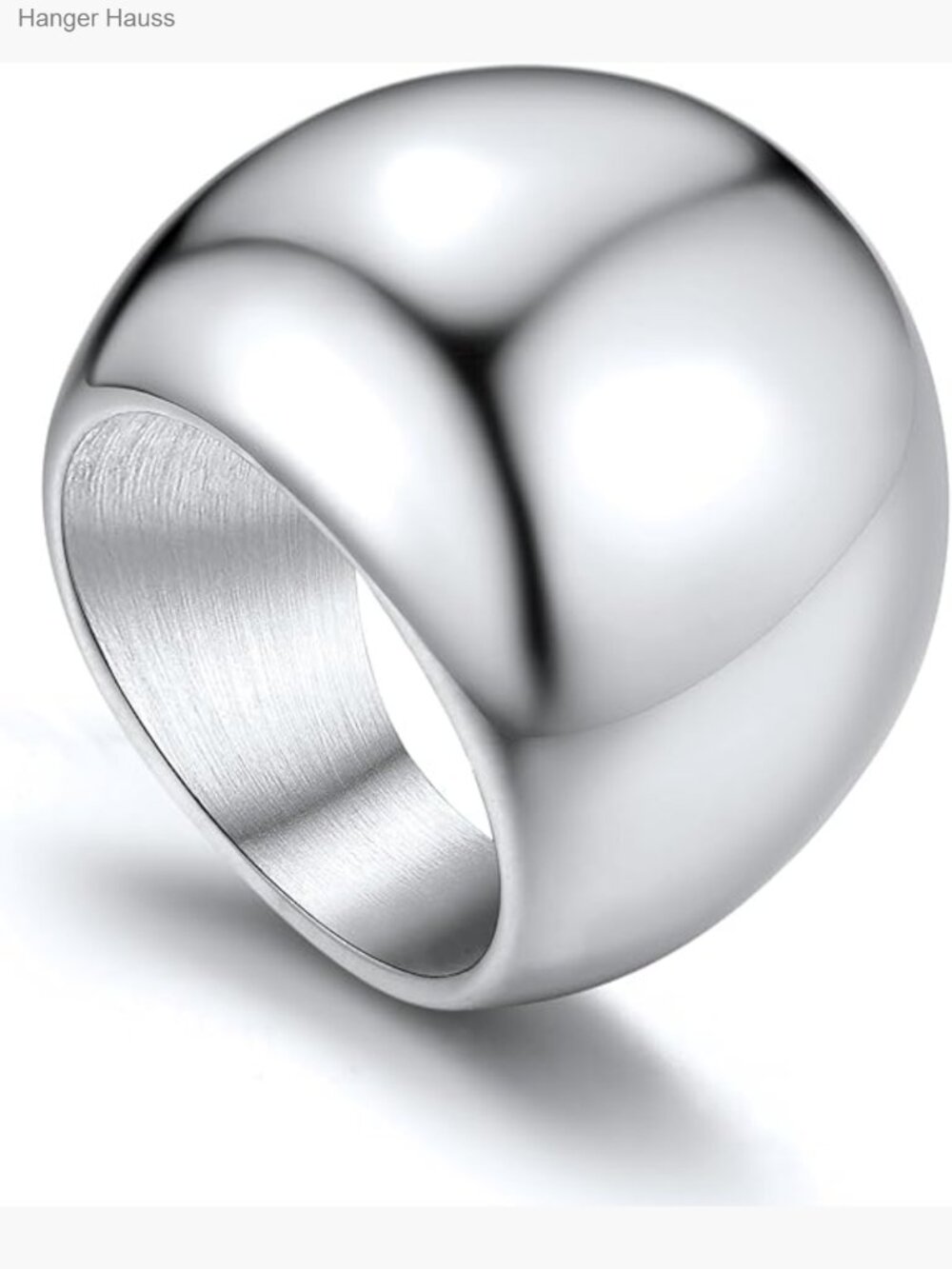 Chunky Dome Stackable Ring for Women Men 23mm Stainless Steel Band